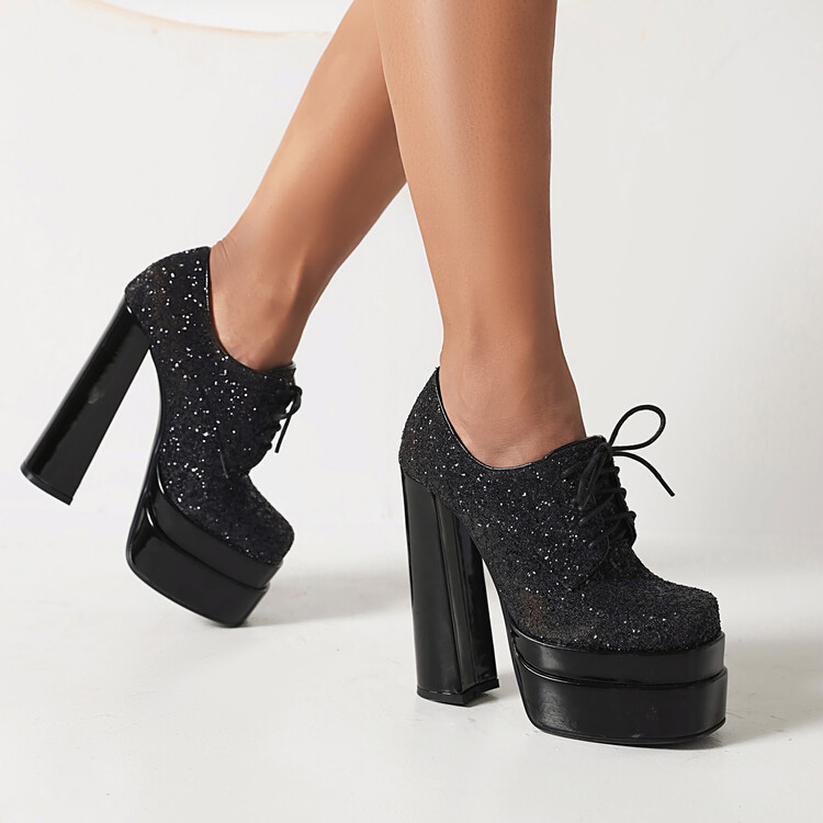 Women's Fashion High Heel Pumps with Square Toe and Chunky Heel - Style c.html - Image 3