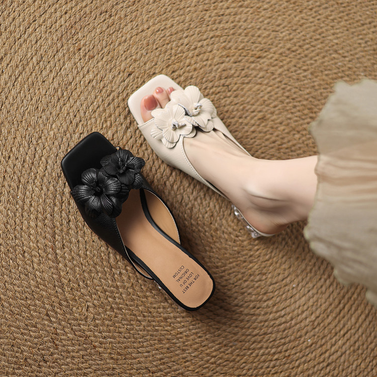 Women's One-Strap Slides with Chunky Heel and TPR Sole - Style e.html - Image 3